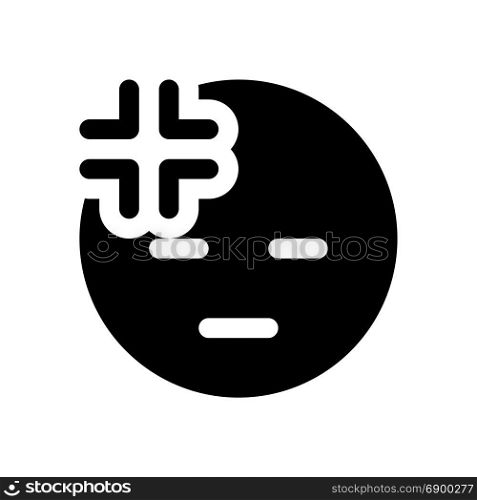 very tired emoji, icon on isolated background