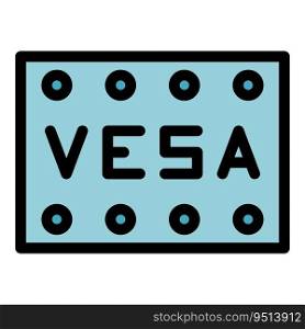 Vesa mount icon outline vector. Wall bracket. Monitor control color flat. Vesa mount icon vector flat