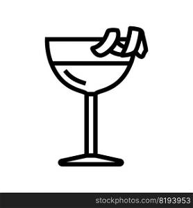 vesper cocktail glass drink line icon vector. vesper cocktail glass drink sign. isolated contour symbol black illustration. vesper cocktail glass drink line icon vector illustration