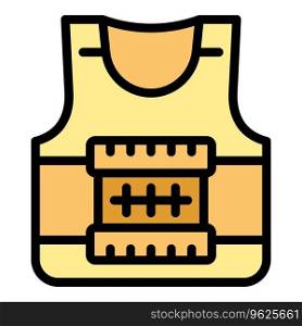 Vest protection icon outline vector. Army armor. Bullet proof color flat. Vest protection icon vector flat