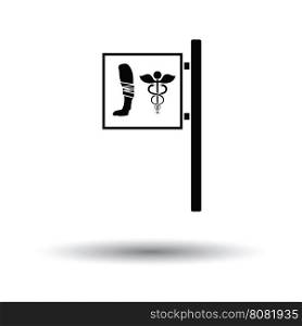 Vet clinic icon. Black background with white. Vector illustration.