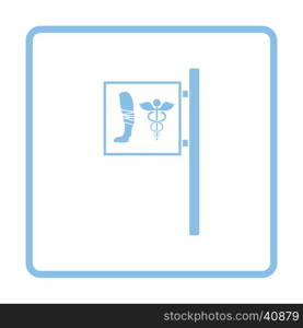 Vet clinic icon. Blue frame design. Vector illustration.