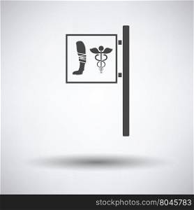 Vet clinic icon on gray background with round shadow. Vector illustration.