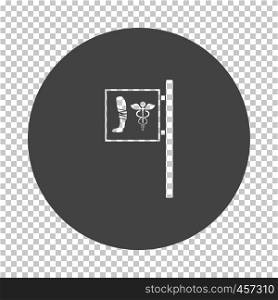 Vet clinic icon. Subtract stencil design on tranparency grid. Vector illustration.