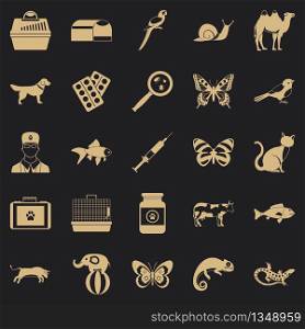 Vet clinic icons set. Simple set of 25 vet clinic icons for web for any design. Vet clinic icons set, simple style
