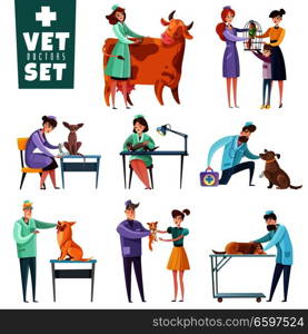 Vet Doctors And Animals Set