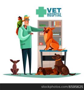 Vet Hospital Pets Illustration