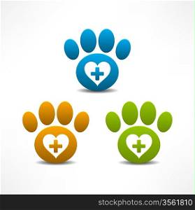 Veterinary Clinic symbol. Animal paw print