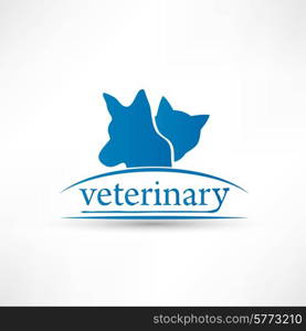 Veterinary sign cat and dog symbol