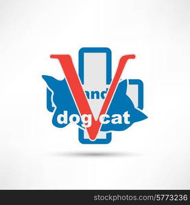 Veterinary sign cat and dog symbol