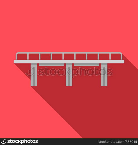 Viaduct bridge icon. Flat illustration of viaduct bridge vector icon for web design. Viaduct bridge icon, flat style