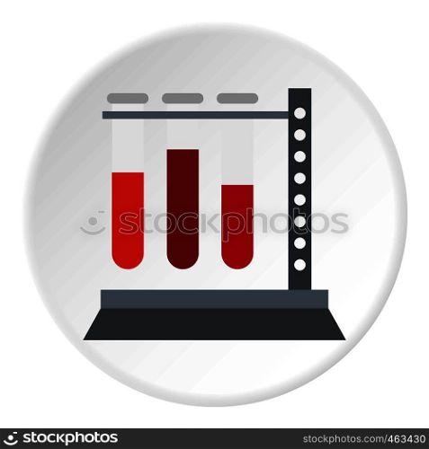 Vial for blood collection icon in flat circle isolated vector illustration for web. Vial for blood collection icon circle