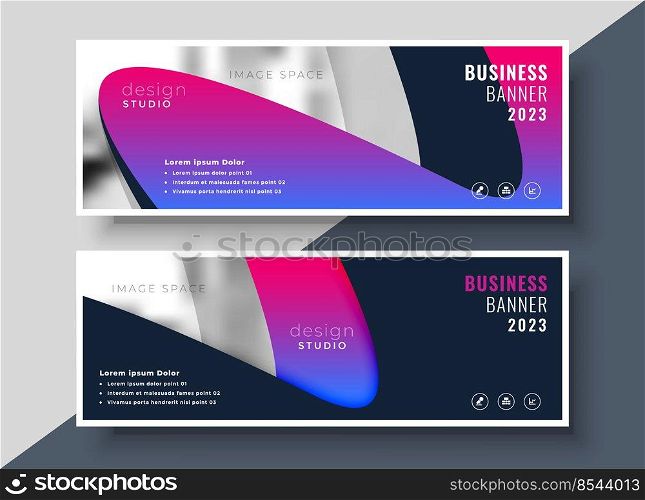 vibrant modern business banners with image space