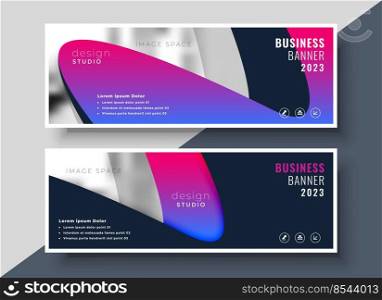 vibrant modern business banners with image space