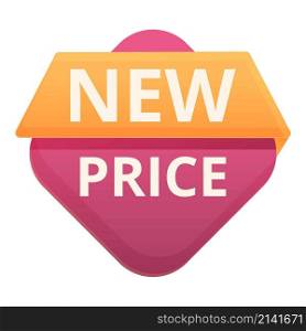 Vibrant new price icon cartoon vector. Label tag. Flash sale. Vibrant new price icon cartoon vector. Label tag