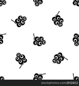 Viburnum branch pattern repeat seamless in black color for any design. Vector geometric illustration. Viburnum branch pattern seamless black