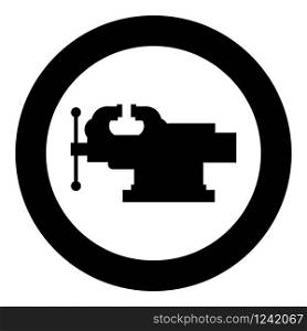 Vice Jaw vise Repair clamp tool icon in circle round black color vector illustration flat style simple image. Vice Jaw vise Repair clamp tool icon in circle round black color vector illustration flat style image