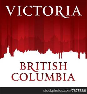 Victoria British Columbia Canada city skyline silhouette. Vector illustration
