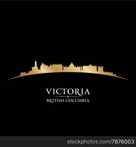 Victoria British Columbia Canada city skyline silhouette. Vector illustration