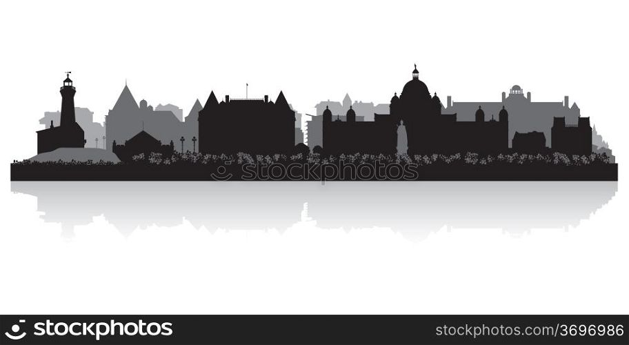 Victoria Canada city skyline silhouette vector illustration