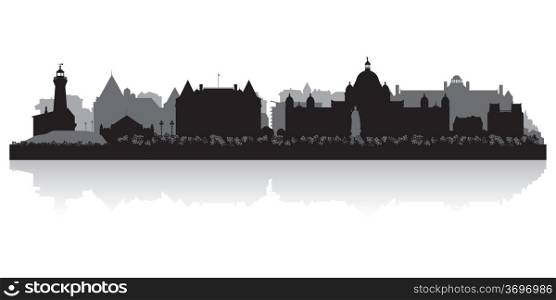 Victoria Canada city skyline silhouette vector illustration