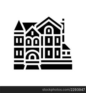 victorian house glyph icon vector. victorian house sign. isolated contour symbol black illustration. victorian house glyph icon vector illustration