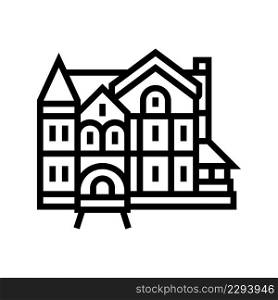 victorian house line icon vector. victorian house sign. isolated contour symbol black illustration. victorian house line icon vector illustration