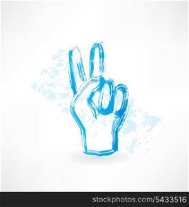 victory fingers grunge icon