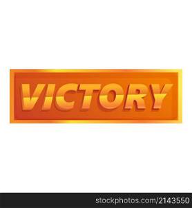 Victory gameplay icon cartoon vector. Luck interface. Gold button. Victory gameplay icon cartoon vector. Luck interface