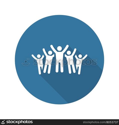 Victory Icon. Flat Design.. Victory Icon. Business Concept. Happy Group of People or Team. Flat Design. Isolated Illustration. App Symbol or UI element.