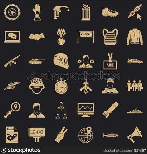 Victory icons set. Simple style of 36 victory vector icons for web for any design. Victory icons set, simple style