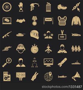 Victory icons set. Simple style of 36 victory vector icons for web for any design. Victory icons set, simple style