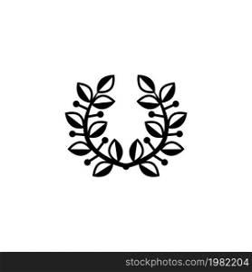 Victory Laurel Wreath. Flat Vector Icon. Simple black symbol on white background. Victory Laurel Wreath Flat Vector Icon