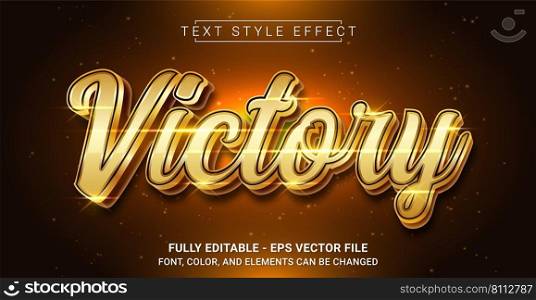Victory, Text Style Effect. Editable Graphic Text Template.