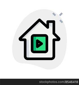 Video access on internet connected home isolated on a white background