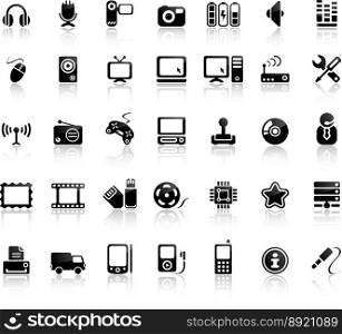 Video and audio icon set vector image