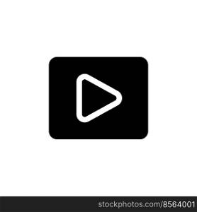 Video black glyph ui icon. Moving visual media. Simple filled line element. User interface design. Silhouette symbol on white space. Solid pictogram for web, mobile. Isolated vector illustration. Video black glyph ui icon