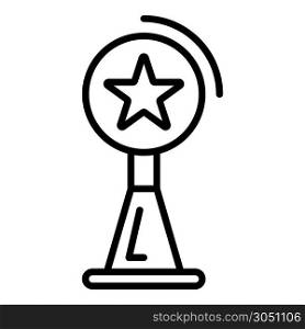 Video blog star cup icon. Outline video blog star cup vector icon for web design isolated on white background. Video blog star cup icon, outline style