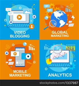 Video Blogging. Global Mobile Marketing Analytics Banner Set. Analysis Result. Social Media Promotion. Mobile Phone Advertising. Internet Market. Blog Post Vlogging. Ecommerce Strategy SEO. Video Blogging Global Mobile Marketing Analytics