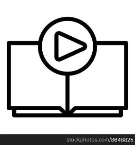 Video book icon outline vector. Computer online. Chat study. Video book icon outline vector. Computer online