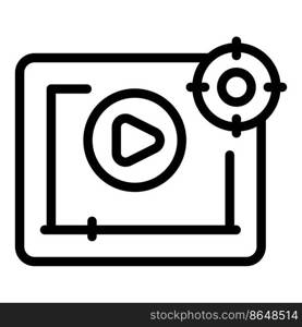 Video business idea icon outline vector. Brain market. Business solution. Video business idea icon outline vector. Brain market