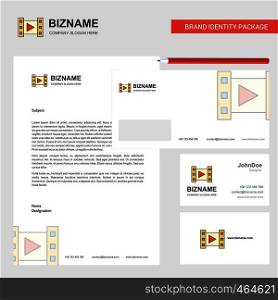 Video Business Letterhead, Envelope and visiting Card Design vector template