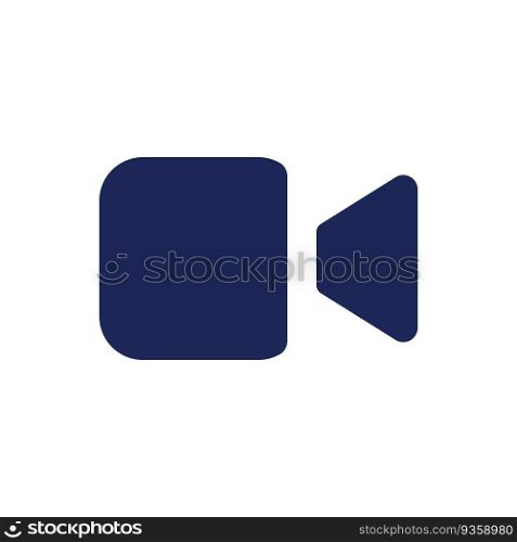 Video call black glyph ui icon. Videotelephony. Distant conversation with camera. User interface design. Silhouette symbol on white space. Solid pictogram for web, mobile. Isolated vector illustration. Video call black glyph ui icon