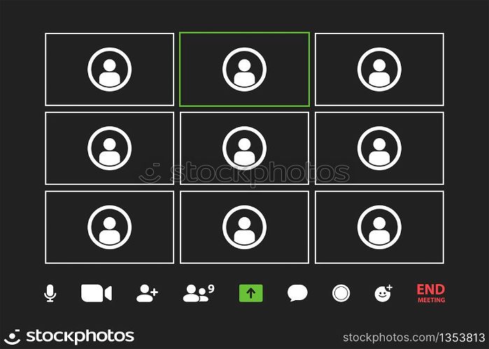 Video call conference icons background. Vector eps10