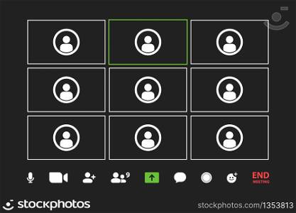 Video call conference icons background. Vector eps10