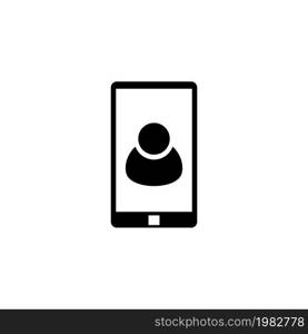 Video Call. Flat Vector Icon. Simple black symbol on white background. Video Call Flat Vector Icon