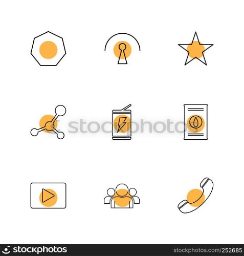 video , call , star , battery , shapes , electronic , time , ecology , icon, vector, design, flat, collection, style, creative, icons , traingle , square , hexagon , pentagon , battery , electricity ,