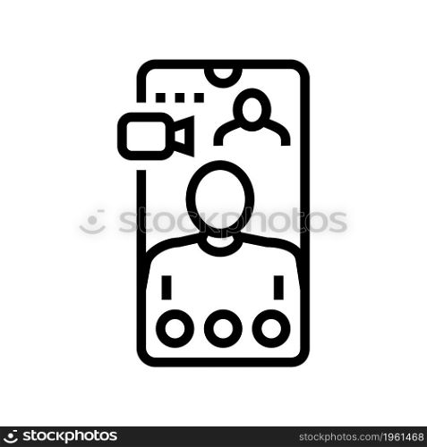 video calling line icon vector. video calling sign. isolated contour symbol black illustration. video calling line icon vector illustration