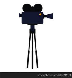Video camera film production icon. Flat illustration of video camera film production vector icon for web design. Video camera film production icon, flat style