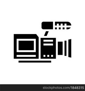 video camera glyph icon vector. video camera sign. isolated contour symbol black illustration. video camera glyph icon vector illustration